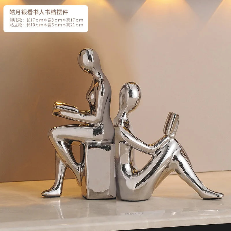 Decoration Crafts Statues Creative Brief Sitting Position Doll Figurine Miniatures Home Room Book Wine Cabinet Desktop Ornament