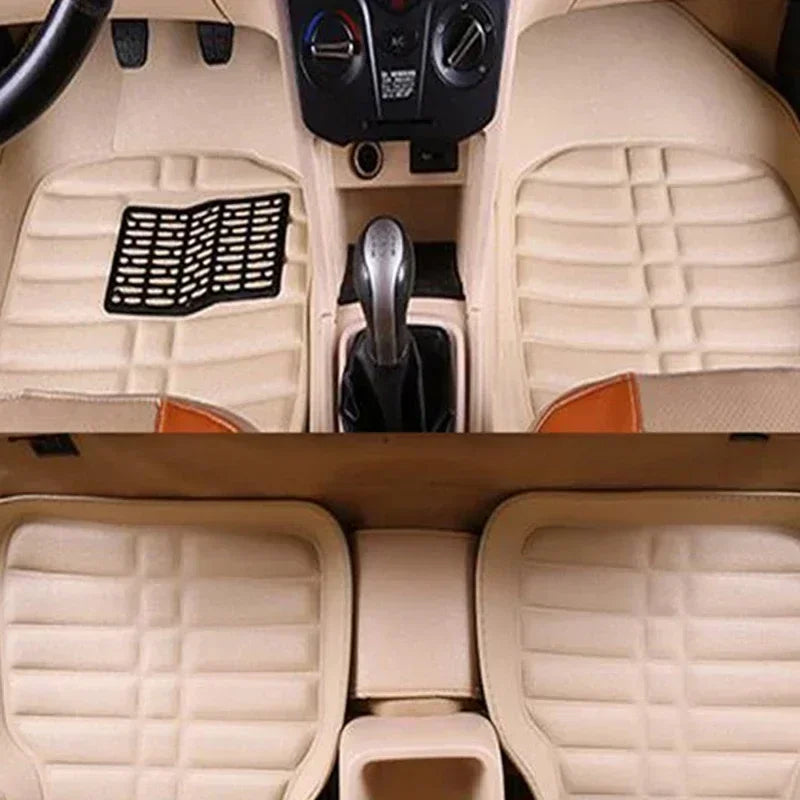 Universal Anti-Slip Car Floor Mat – PU Leather & Rubber, Durable Interior Accessory