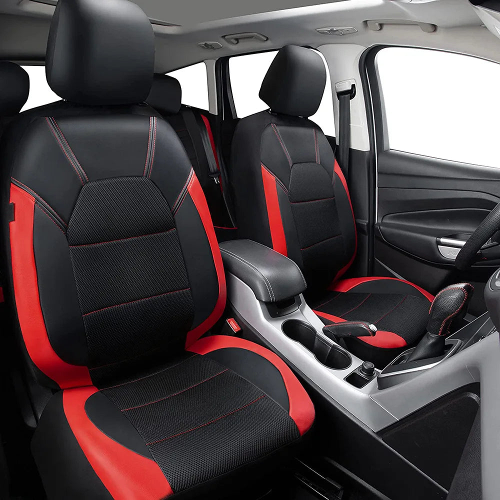 9 Pieces/set Car Seat Cover Car Leather Breathable Fabric Universal Pu Leather Car Seat Cushion Front And Rear Seat Full Protect