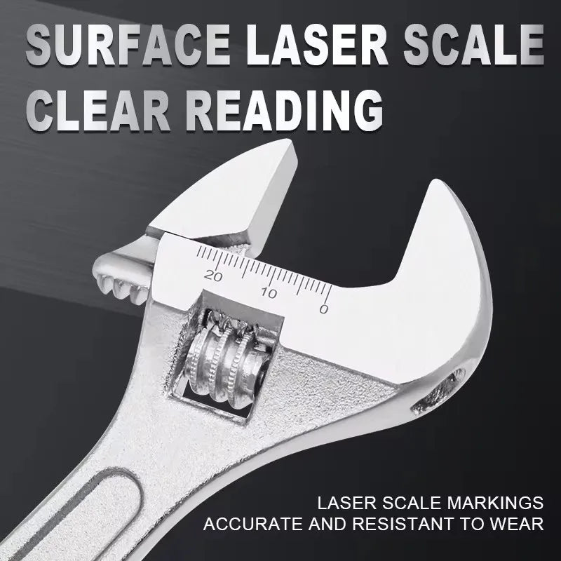 Adjustable Wrench – Large Opening Long Handle Universal Spanner CR-V Steel Workshop Tool