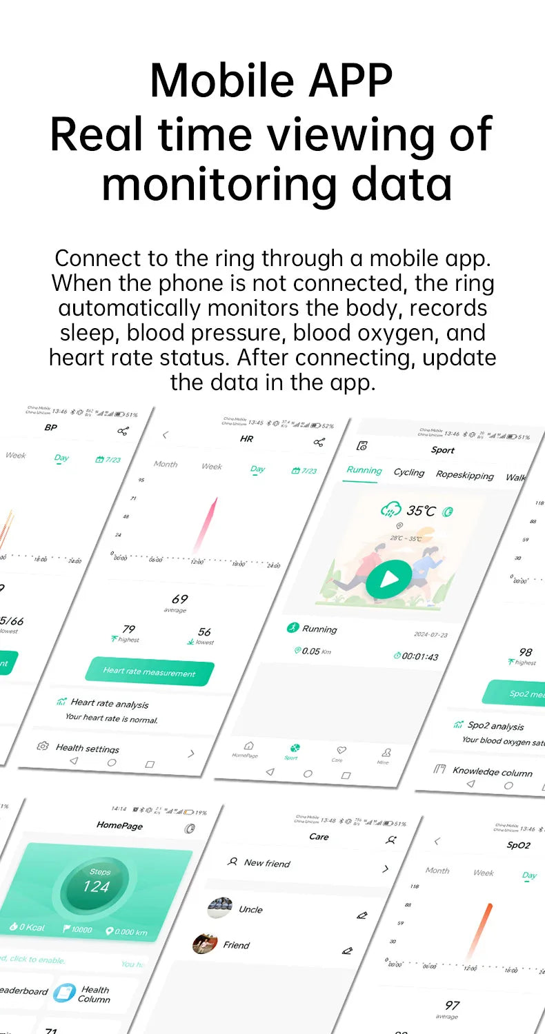 Smart Health R1000 Ceramic Fitness Ring – Sleep & Heart Rate Monitor