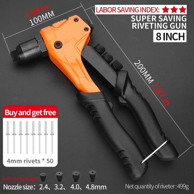 Professional Rivet Nut Gun Set – Hand Riveter with 50 Rivets