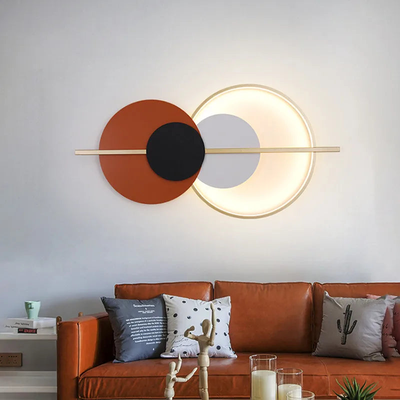 Luxury Circular Wall Lamp – Nordic Atmosphere Light for Living Room & Bedroom