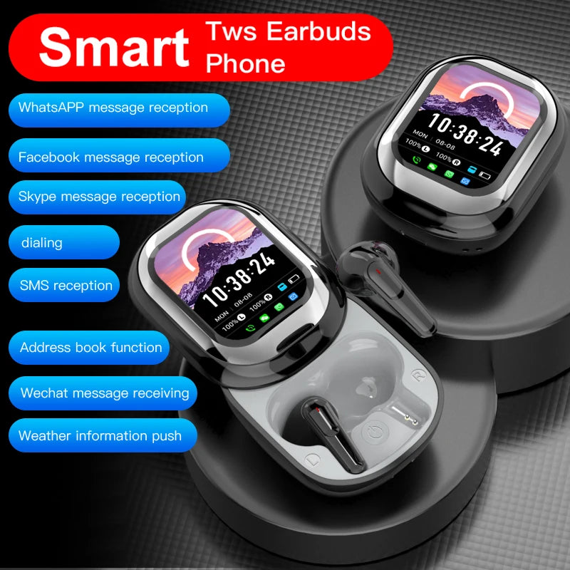 SE-ONE Smart Headphones LED Full-Color Touch Screen – APP Support, Wireless TWS Earbuds 300mAh