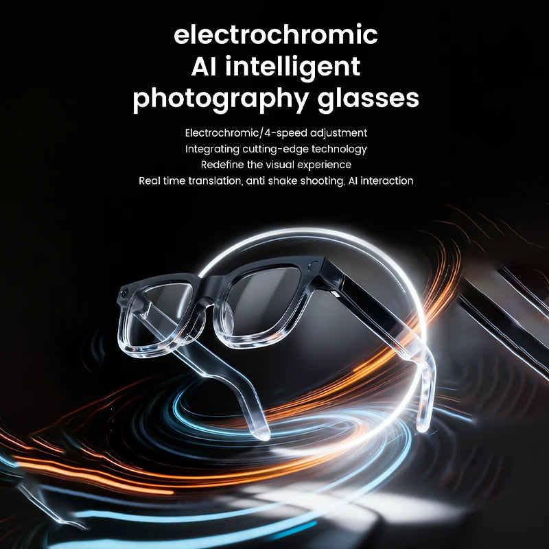 Smart Glasses HD Camera Bluetooth AI Translation – Black Sunglasses