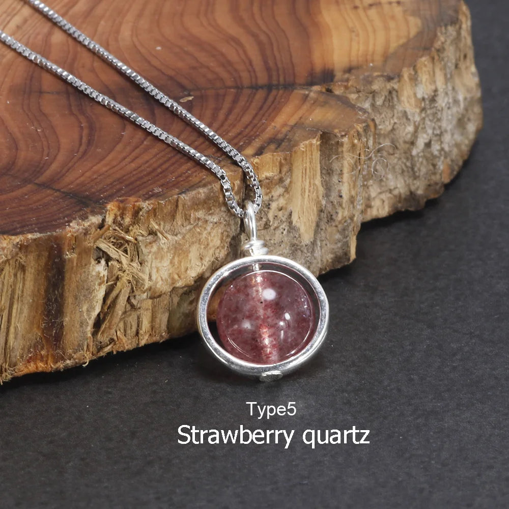 Real Pure 925 Sterling Silver Labradorite Pendant Necklace With Box Chain Simple Elegant Natural Gemstone Collier For Women