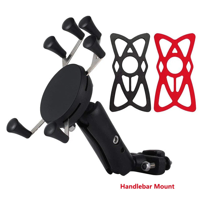 Bike Motorcycle Phone Holder Mount 360° Rotatable Motorbike Handlebar Phone Mount Stand Adjustable Mobile Cell Phone Holder