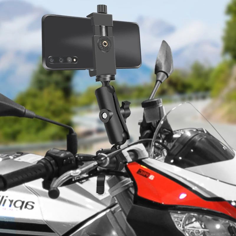 Motorcycle Handlebar Phone Mount Holder Bike Mobile Cell Phone Holder Smartphone Support for Iphone Xiaomi Video Shooting