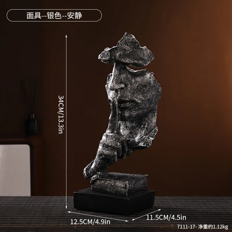 Vintage Resin Decorative Ornament – Artistic Home Decor for Living Room & Shelves