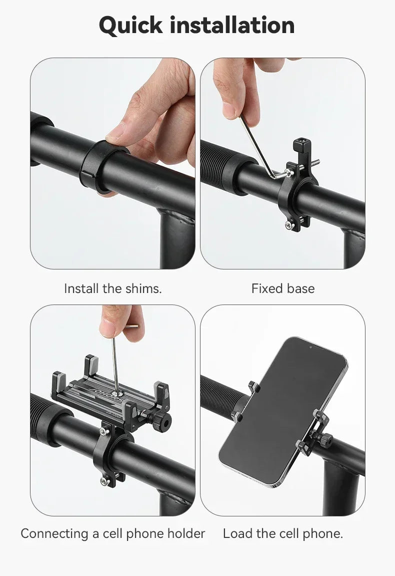 Phone Holder Motorcycle Electric Bicycle Smartphone CNC Aluminum Alloy Bracket Four Claws  Bike Phone Holder