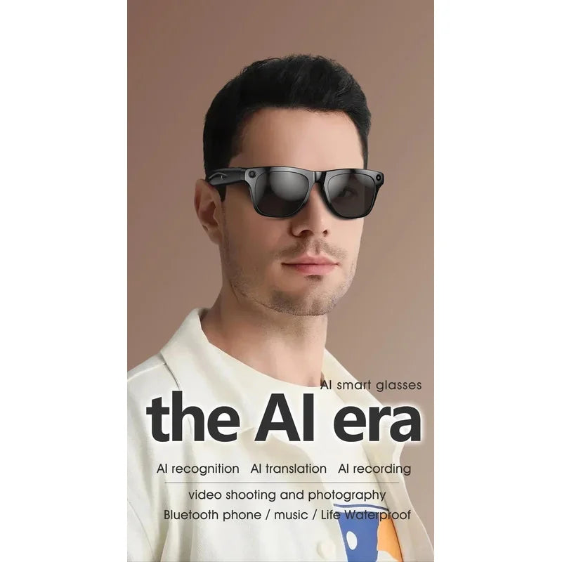 Vamax AYGL190 Smart Glasses – 1080P HD Camera, AI GPT, Bluetooth Call, Voice Assistant, UV400, Color-Changing Lens