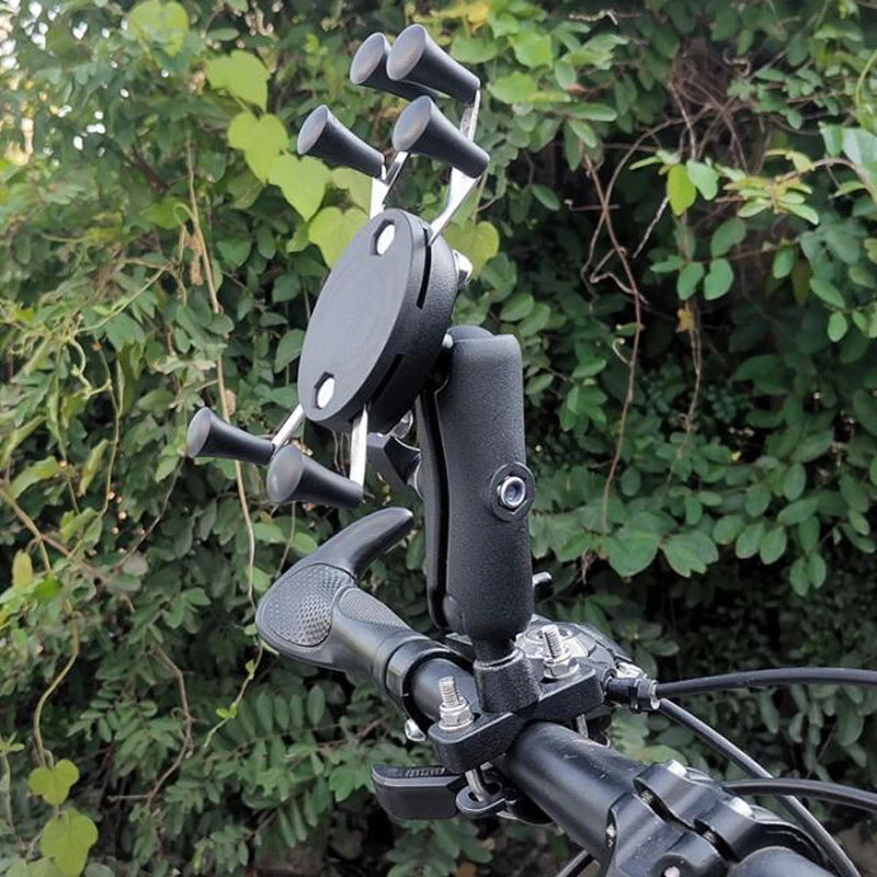 Bike Motorcycle Phone Holder Mount 360° Rotatable Motorbike Handlebar Phone Mount Stand Adjustable Mobile Cell Phone Holder