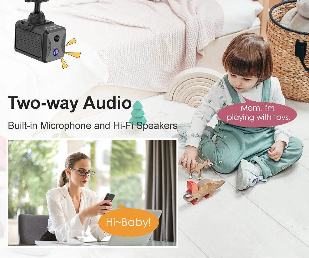 LS VISION 5MP Mini 4G WiFi Security Camera, PIR Motion Detection, 2-Pack