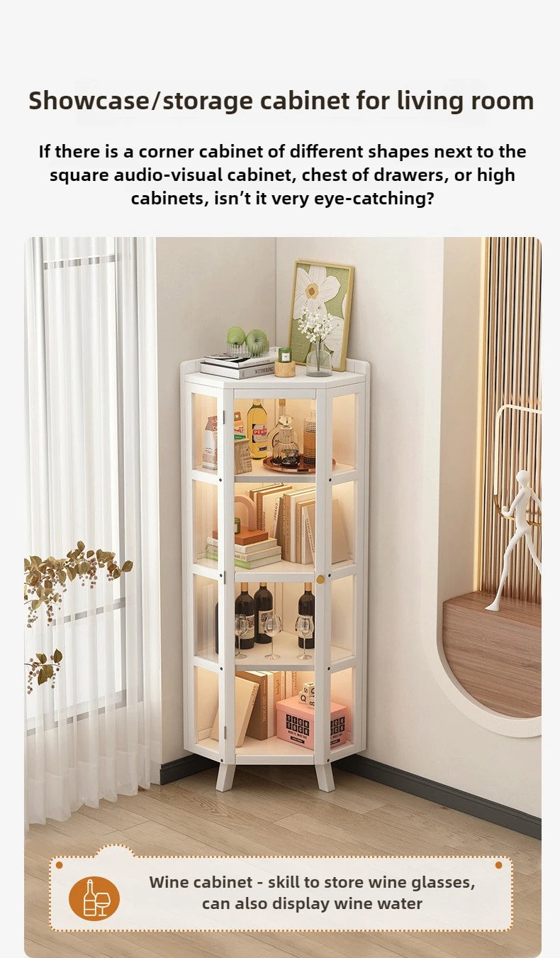 Corner Storage Cabinet – Triangle Wall & Floor Locker for Living Room & Bedroom