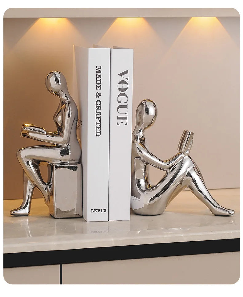 Decoration Crafts Statues Creative Brief Sitting Position Doll Figurine Miniatures Home Room Book Wine Cabinet Desktop Ornament