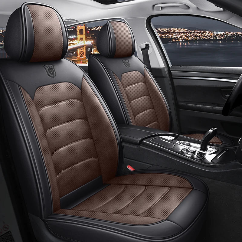 Car Seat Cover Premium Waterproof Faux Leather Cushion Universal Accessories Fit SUV Truck Sedan Automotive Vehicle