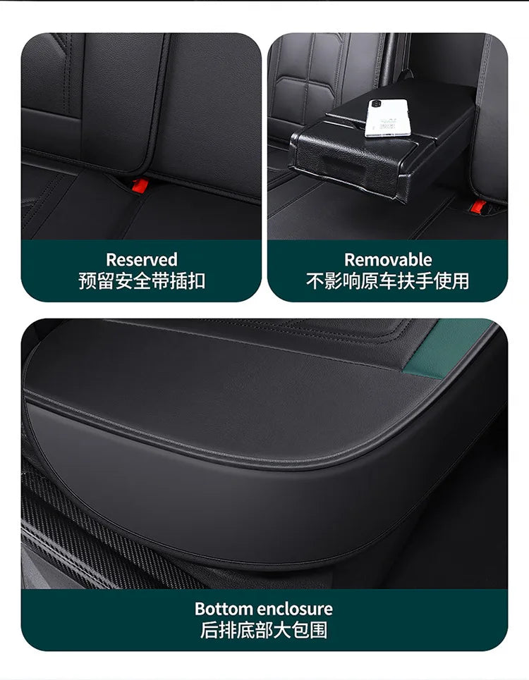 1pc Premium PU Leather Universal Fit Car Seat Cover All-Season Protector Mat with Soft Cushion Full Package Seat Cover