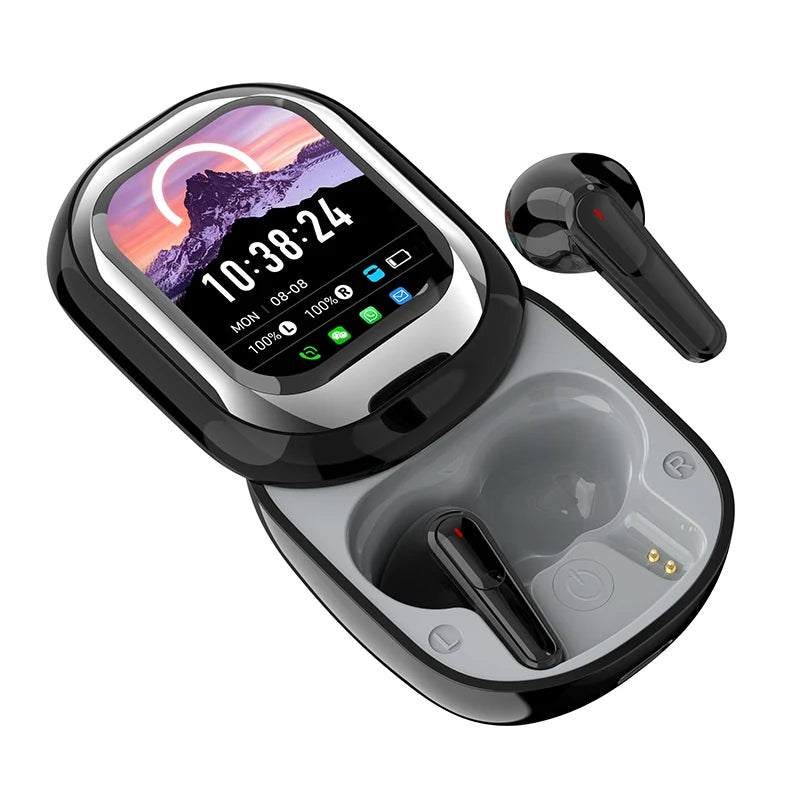 SE-ONE Smart Headphones LED Full-Color Touch Screen – APP Support, Wireless TWS Earbuds 300mAh