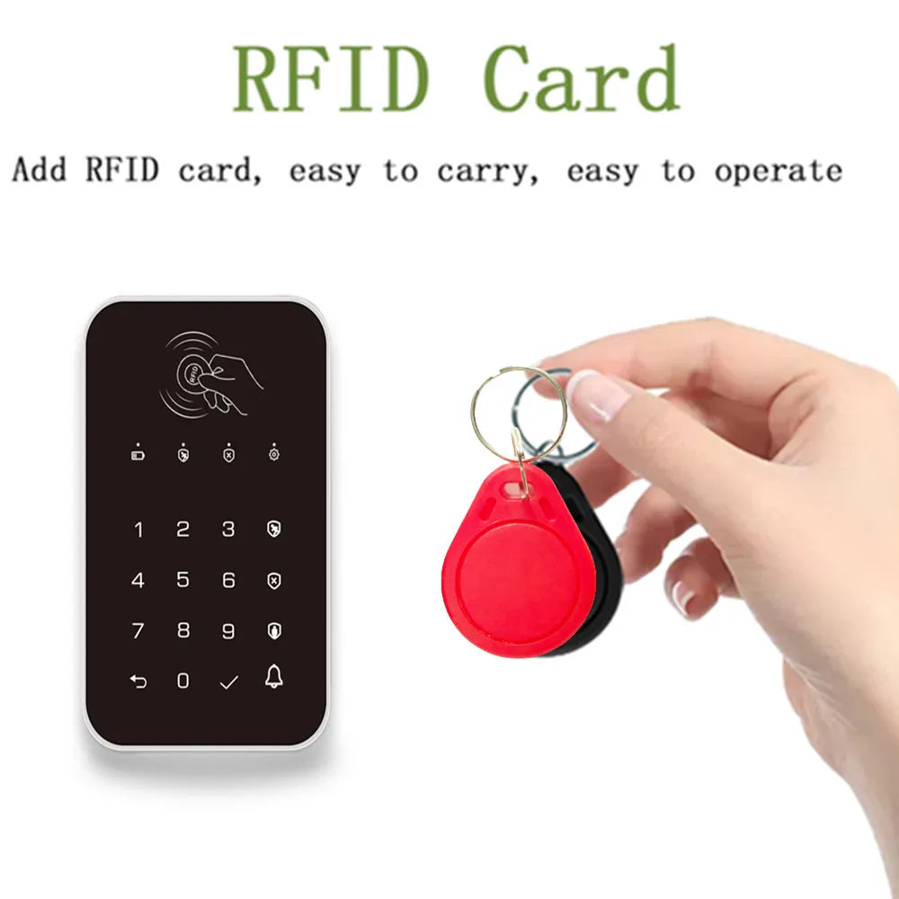 Staniot 433Mhz Wireless Touch Keyboard Lock 2Pcs RFID Card Arm or Disarms Password Keypad For Smart Home Security Alarm System