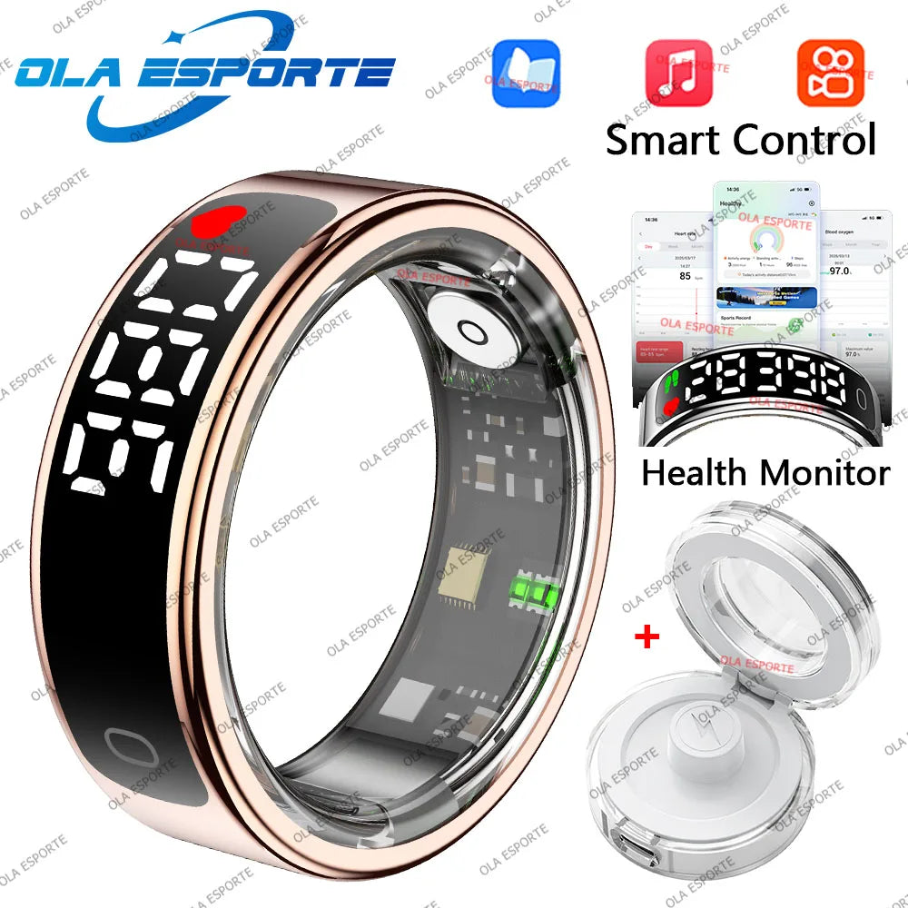 Smart Ring with Charging Case – Fitness Tracker, Sleep Monitor, Pedometer, IP68
