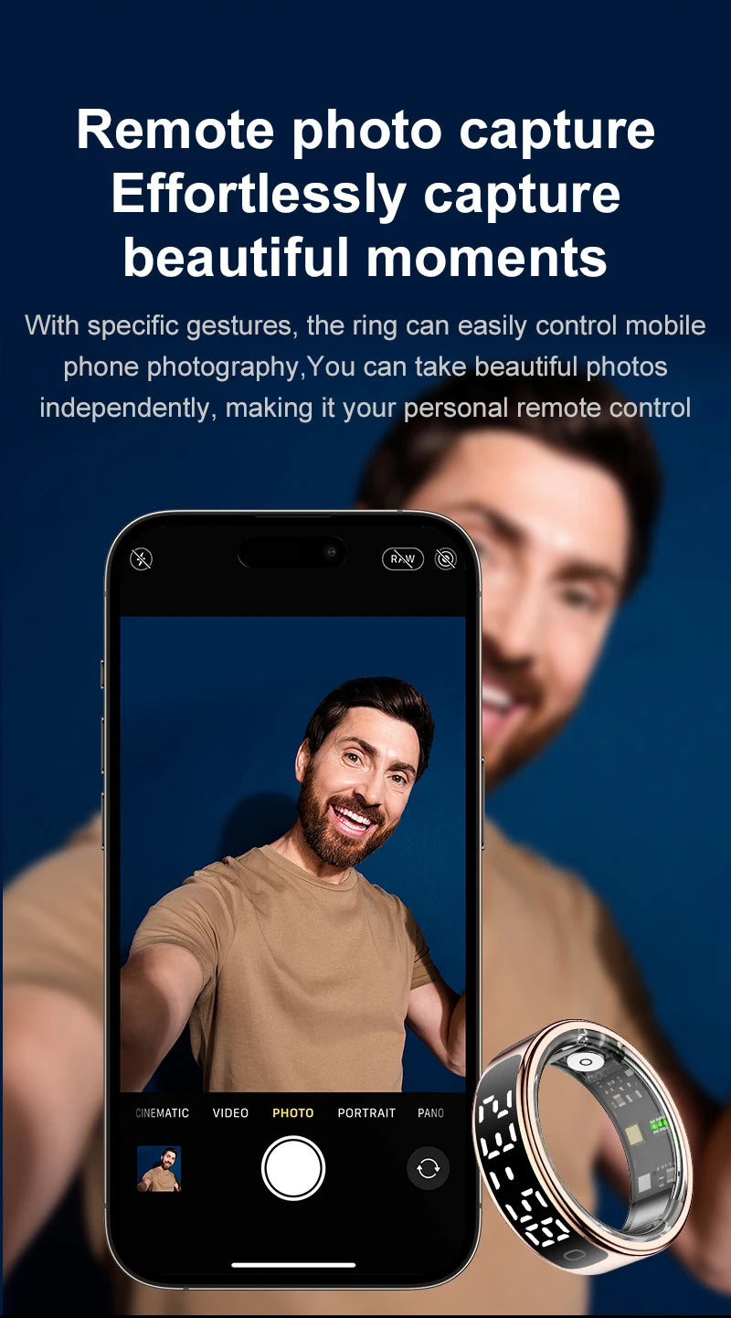 Smart Ring with Charging Case – Fitness Tracker, Sleep Monitor, Pedometer, IP68