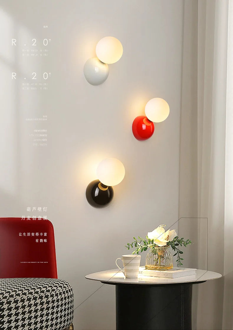 Bedroom   Wall Decor  for Bedroom Macaron Bedside Aisle Background  Atmosphere Creative Wall Light