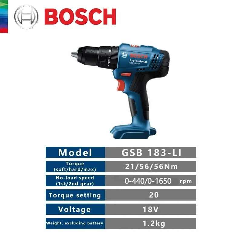 Bosch GSB183-LI Cordless Brushless Impact Drill – 56Nm