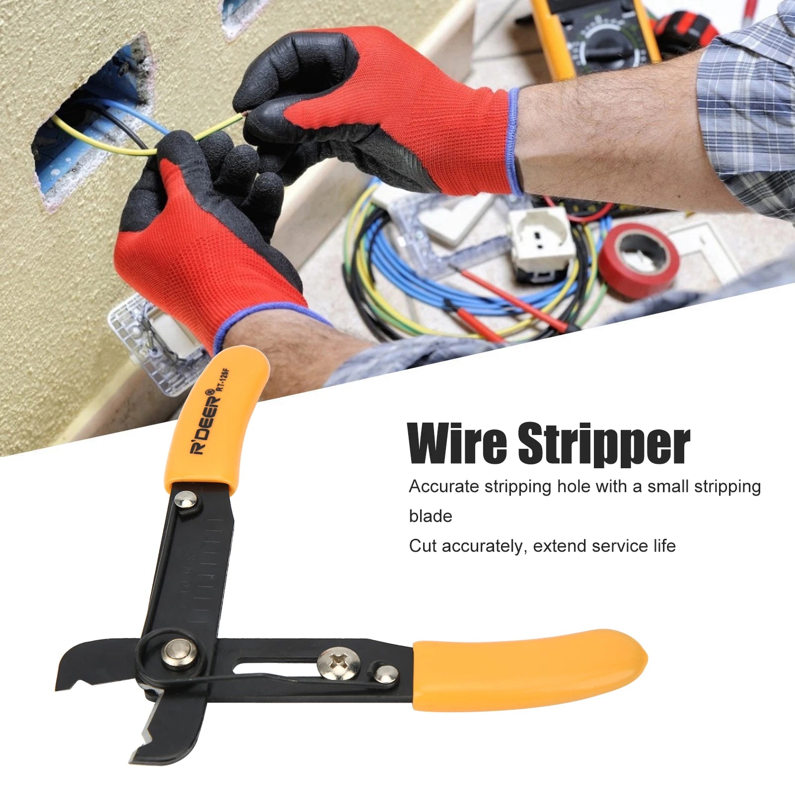 Adjustable Wire Stripper Pliers – 0.5–4.0mm, Yellow Handle