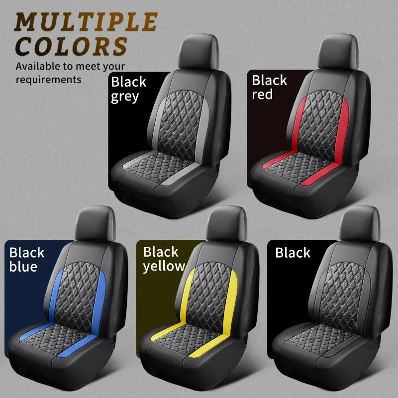 5-Seater Luxury Car PU Leather Quilted Car Seat Cover, Suitable for Car SUV Pickup, Full Surround Protectionseat Covers
