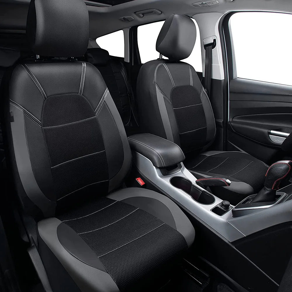 9 Pieces/set Car Seat Cover Car Leather Breathable Fabric Universal Pu Leather Car Seat Cushion Front And Rear Seat Full Protect