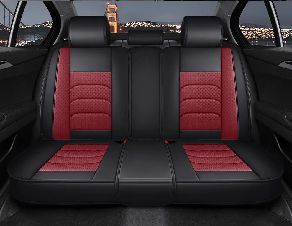 Car Seat Cover Premium Waterproof Faux Leather Cushion Universal Accessories Fit SUV Truck Sedan Automotive Vehicle