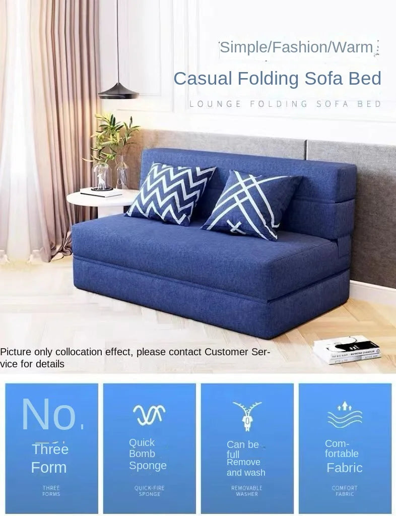 Folding Sofa Bed – Dual-Purpose Lazy Sofa with Anti-Fall Pad for Living Room & Bedroom
