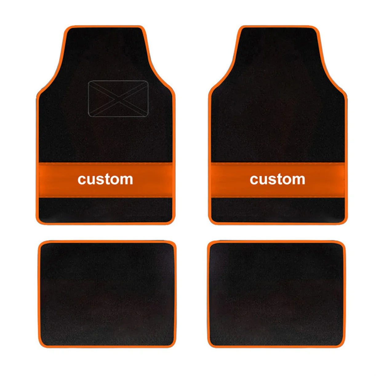 Custom Text Car Floor Mats – Full Set of 4 Front & Rear Universal Carpet