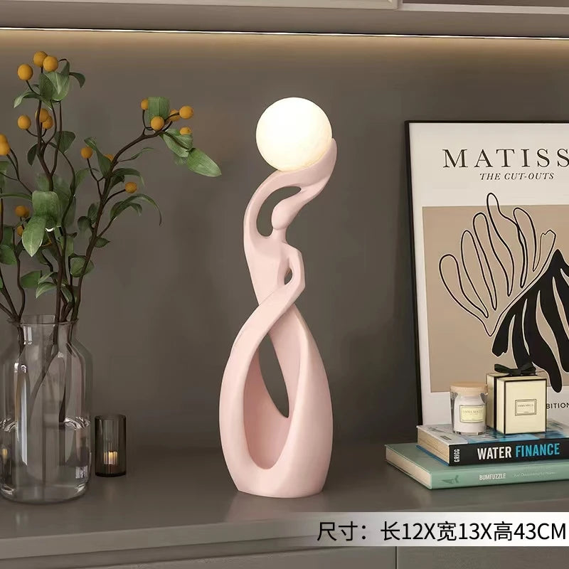 Luminous Abstract Sculpture - Modern Floor Statue for Living Room