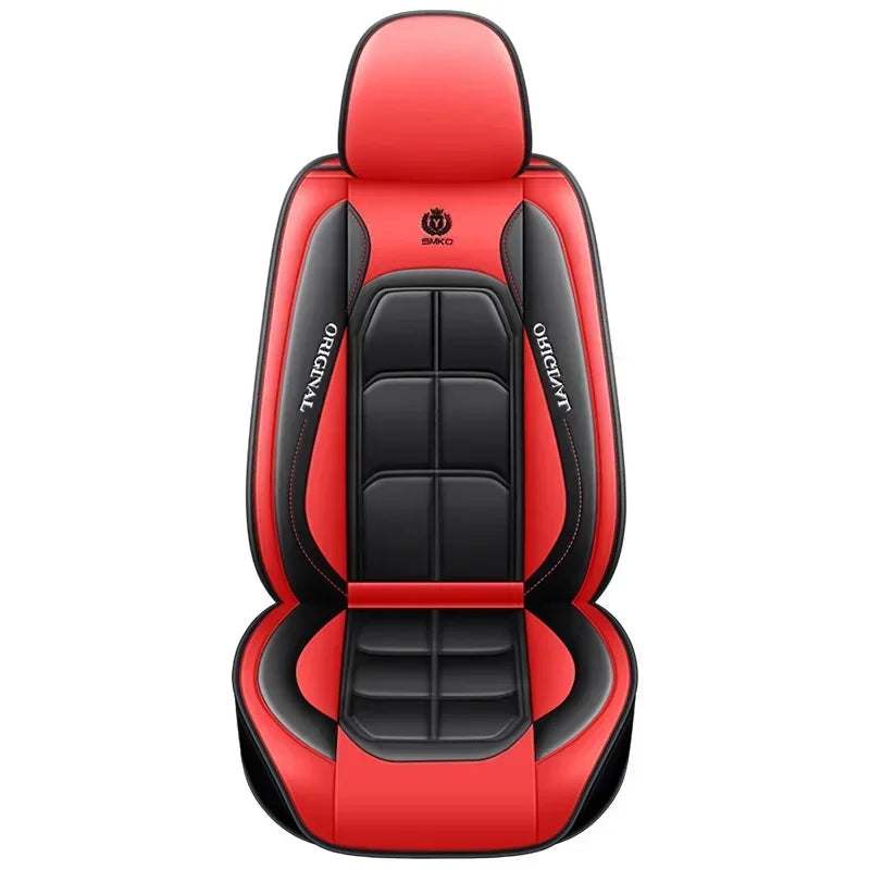 1pc Premium PU Leather Universal Fit Car Seat Cover All-Season Protector Mat with Soft Cushion Full Package Seat Cover
