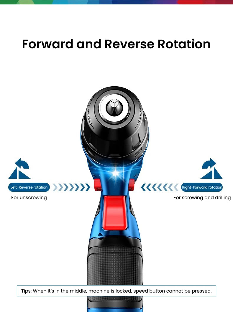 Bosch GSR120 Li 12V Cordless Screwdriver – 30Nm, 20-Level Torque