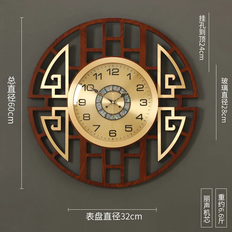 Luxury Minimalist Wall Clock – Modern Metal & Wood Design for Living Room & Kitchen