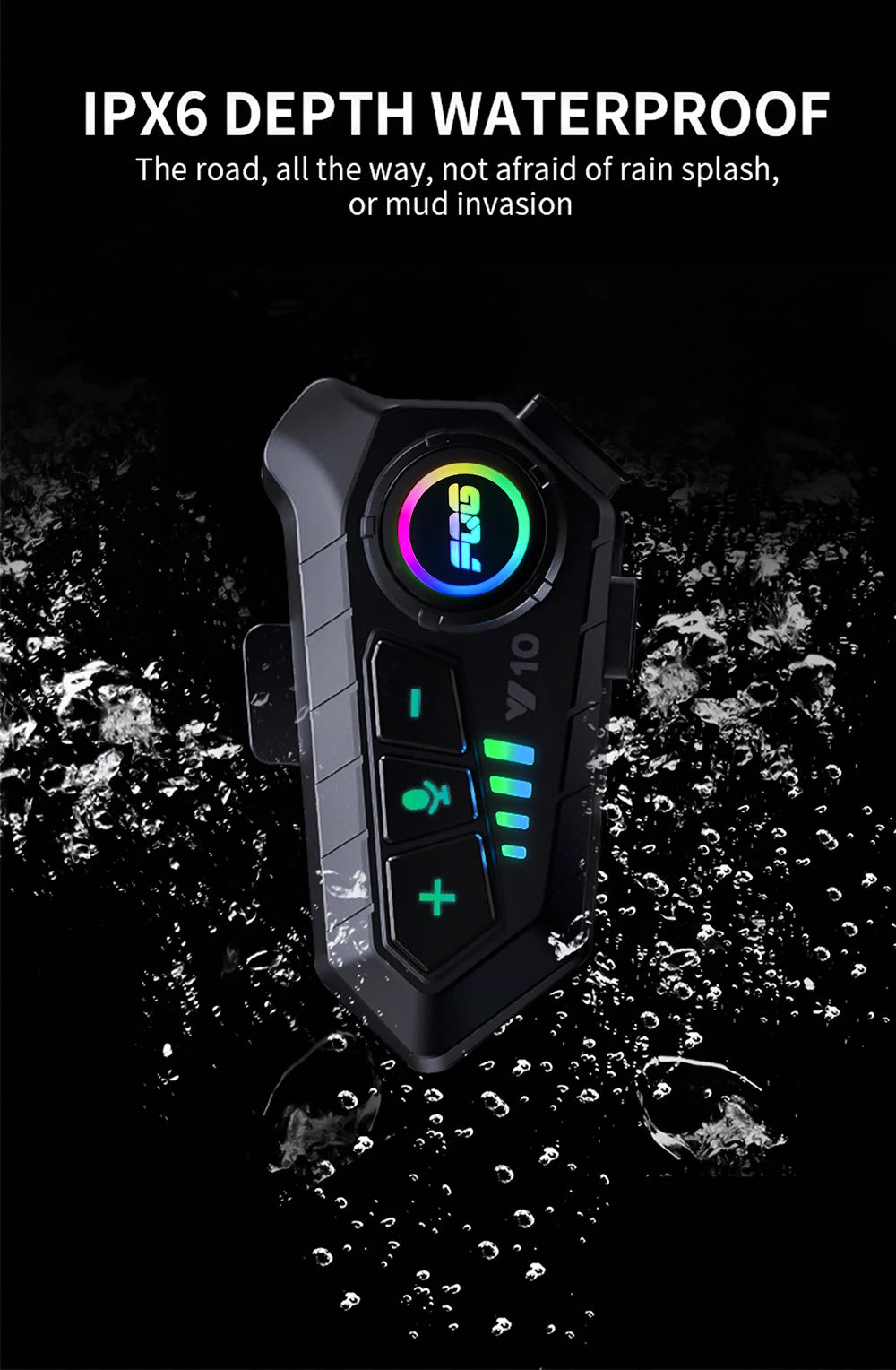 Bluetooth 5.3 Motorcycle Helmet Headset – Waterproof, Hands-Free, MP3
