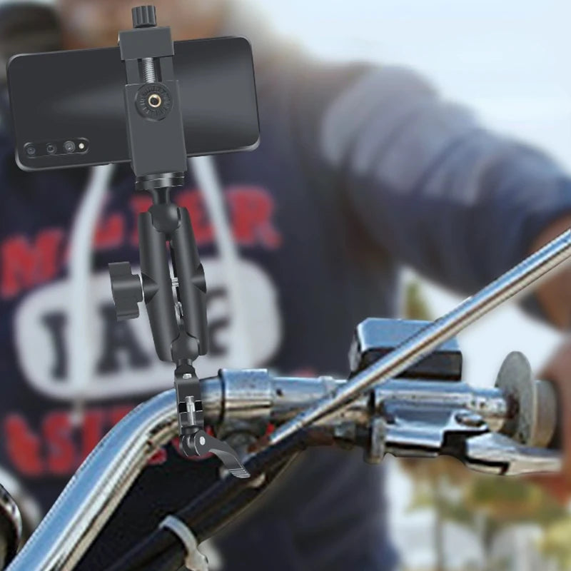 Motorcycle Handlebar Phone Mount Holder Bike Mobile Cell Phone Holder Smartphone Support for Iphone Xiaomi Video Shooting