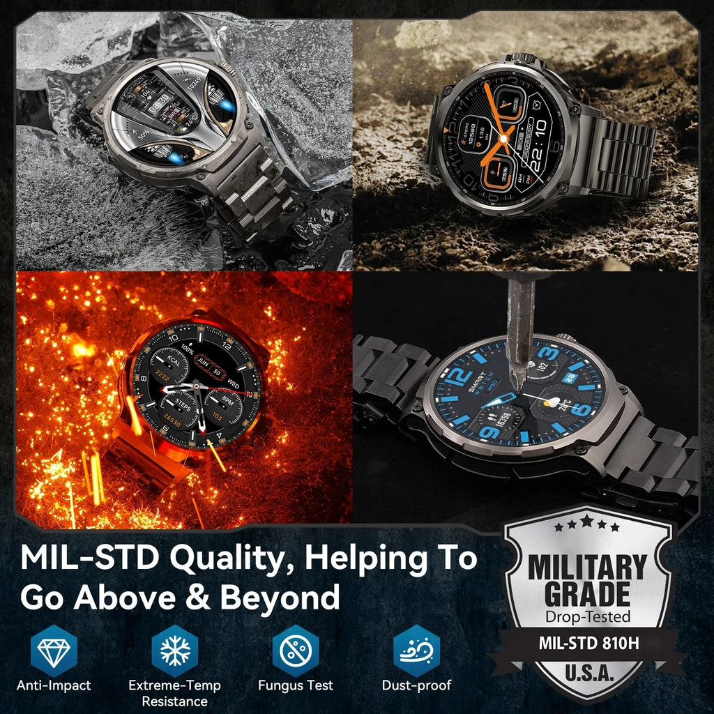 2026 New SmartWatch Men 1.85-Inch HD Sports Bluetooth Call GPS Sports Fitness Tracker Heart Monitor 710mAh Waterproof For Gift