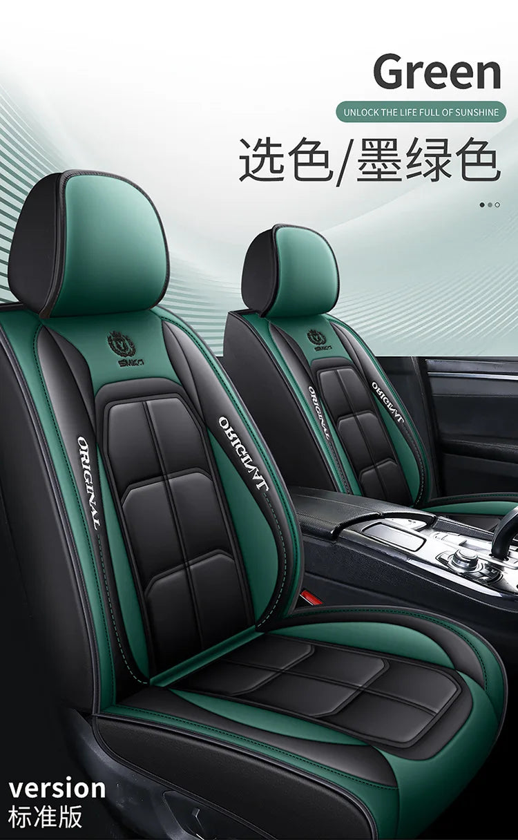 1pc Premium PU Leather Universal Fit Car Seat Cover All-Season Protector Mat with Soft Cushion Full Package Seat Cover