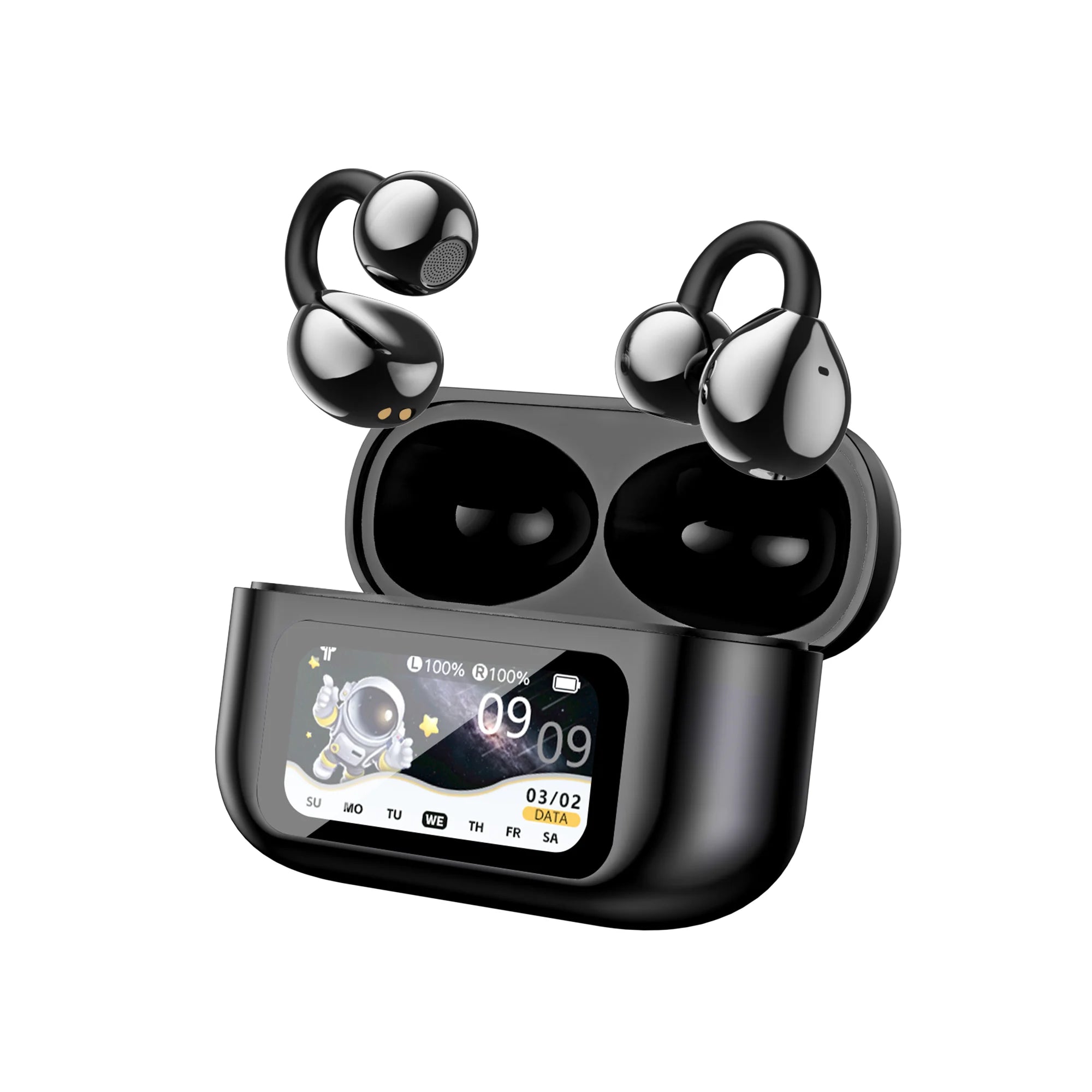 HD Smart Touch Wireless Earbuds ANC Noise Reduction Bluetooth Headset with Mic