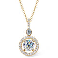 925 Silver Full Moissanite Pendant Necklace Certified 6.5mm D Color Lab Created Diamond Necklace for Women Quality Jewelry Gift