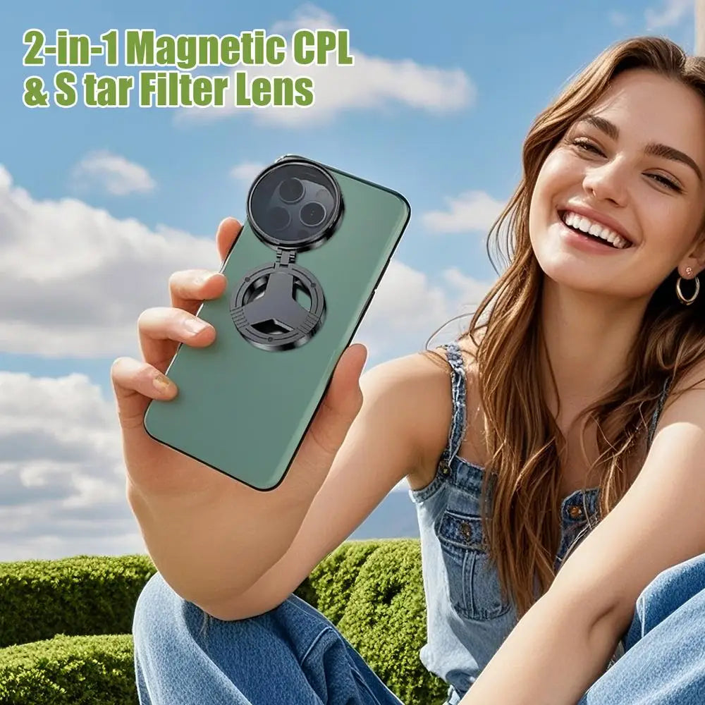 Phone Camera Filter Lens Magnetic 52mm Filter Lens Adapter Mount Rotatable Camera Accessory for Smartphone Landscape