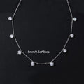 8 Stone Round Cut Real Moissanite Necklace for Women Floating Tiny Diamonds Neck Chain S925 Silver 18K Gold Plated Jewelry Gift