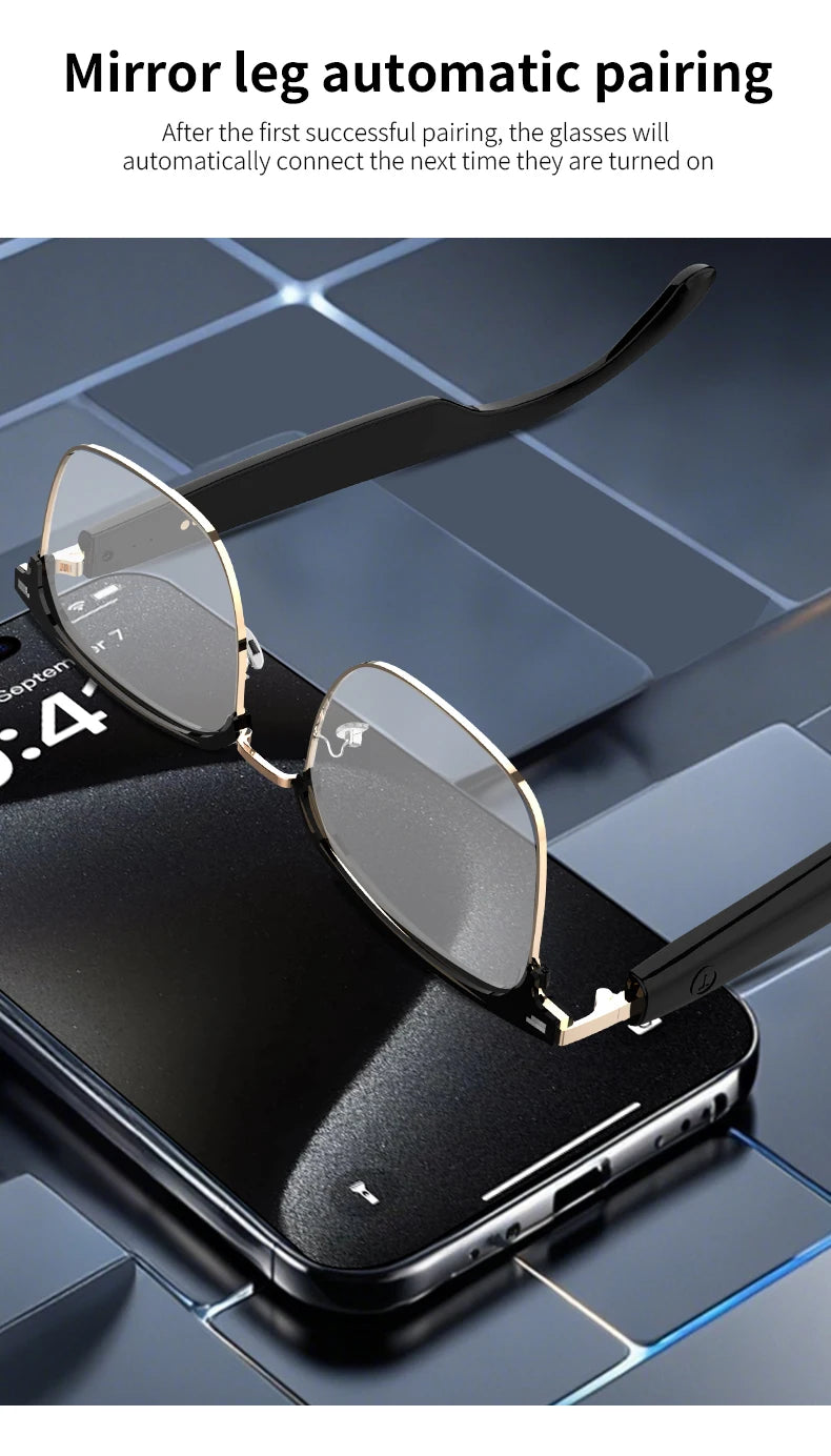 GS13 AI Smart Glasses Color-Changing Lenses Bluetooth Calling Outdoor Sports Photography Music Blue-Light Smart Sunglasses