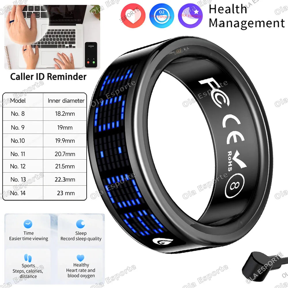 Smart Ring – 3D Display, Gesture Control, Tasbih Counter & Health Manager | 5ATM