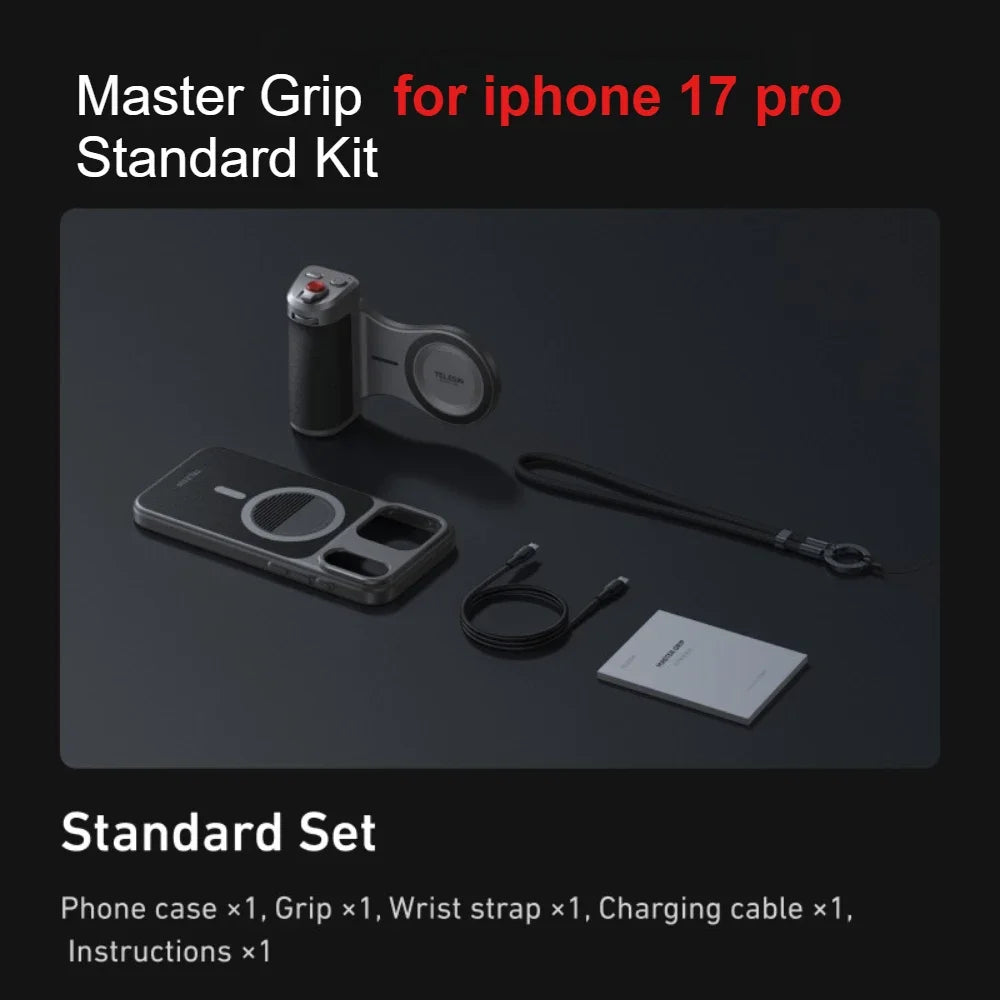 TELESIN Phone Camera Grip for IPhone17 Pro / Pro Max  with Phone Case Remote Shutter Handheld Handheld Photography Accessories