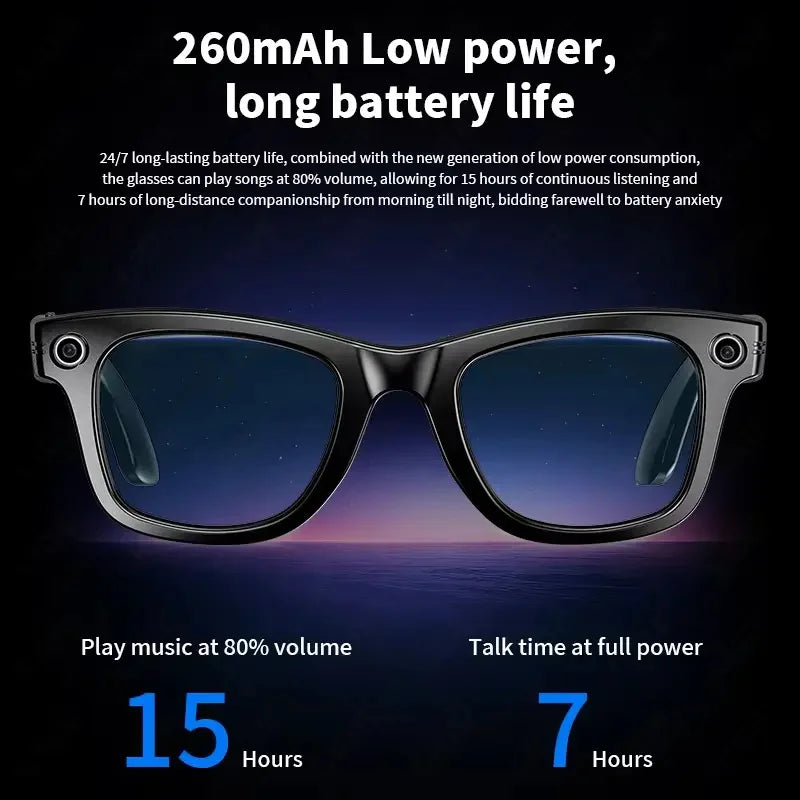 AI Smart Glasses with 8MP Camera – WiFi 5G/4G, Bluetooth, Voice Assistant, Music & Video | Men & Women
