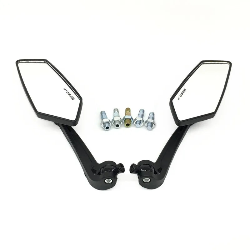 Motorcycle Universal 8mm 10mm KOSO Mirror Scooter E-Bike Cafe Racer Retro Rearview Mirrors Electrombile HD Vision Side Mirror
